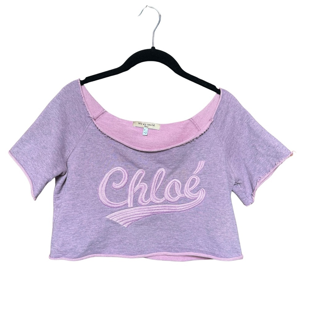 NWOT | See By Chloe Embroidered Cropped T-Shirt